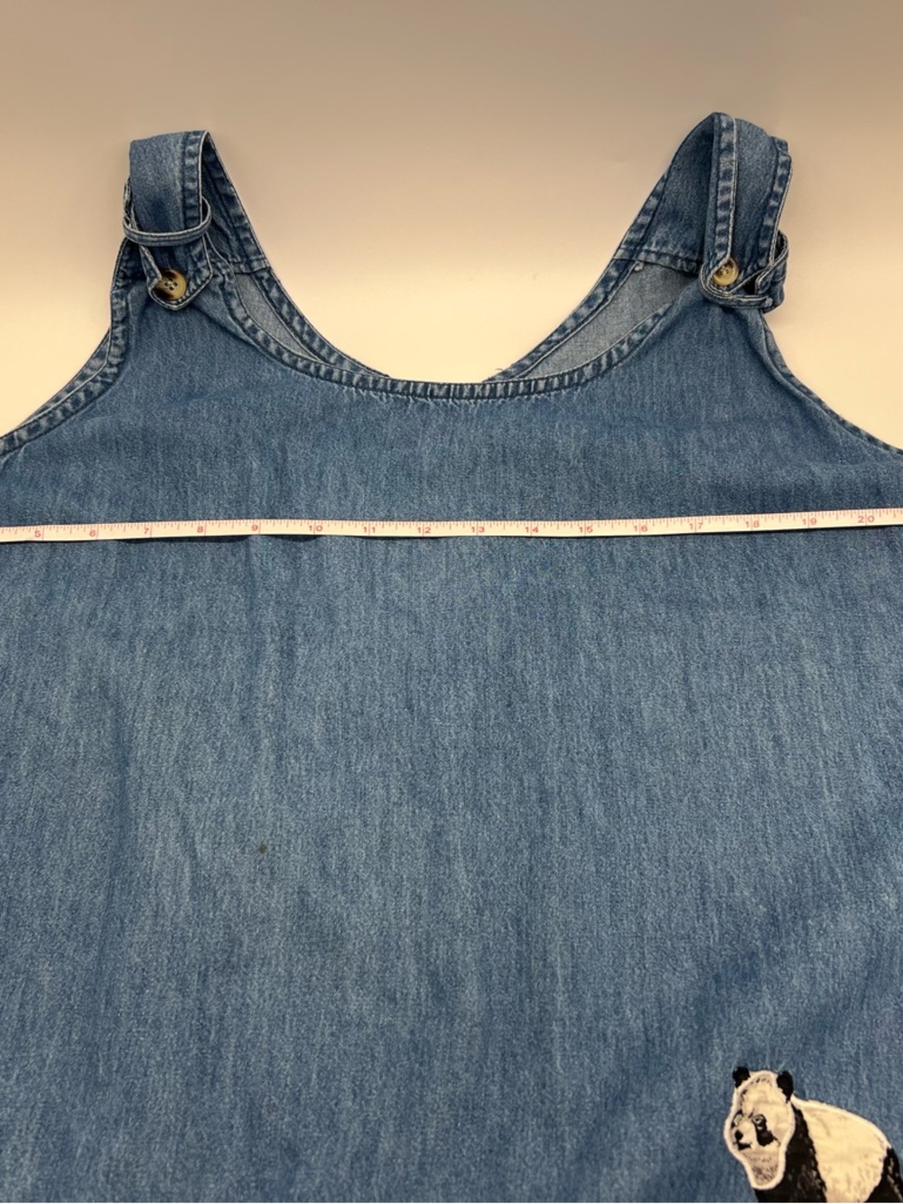 Denim Panda Embroidered Maxi Dress - Picture 6 of 7